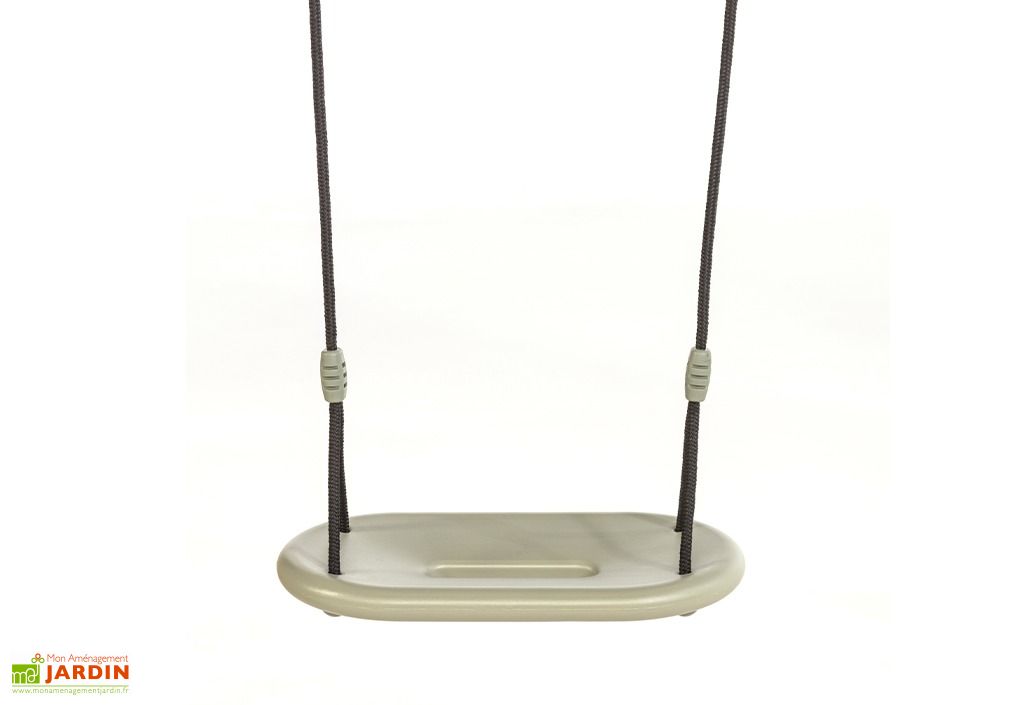 EXTFANS Balançoire En Bois Compacte - Siège 40 Cm - Corde Ajustable 200 Cm - Charge Max 160 Kg - Enfants Et Adultes