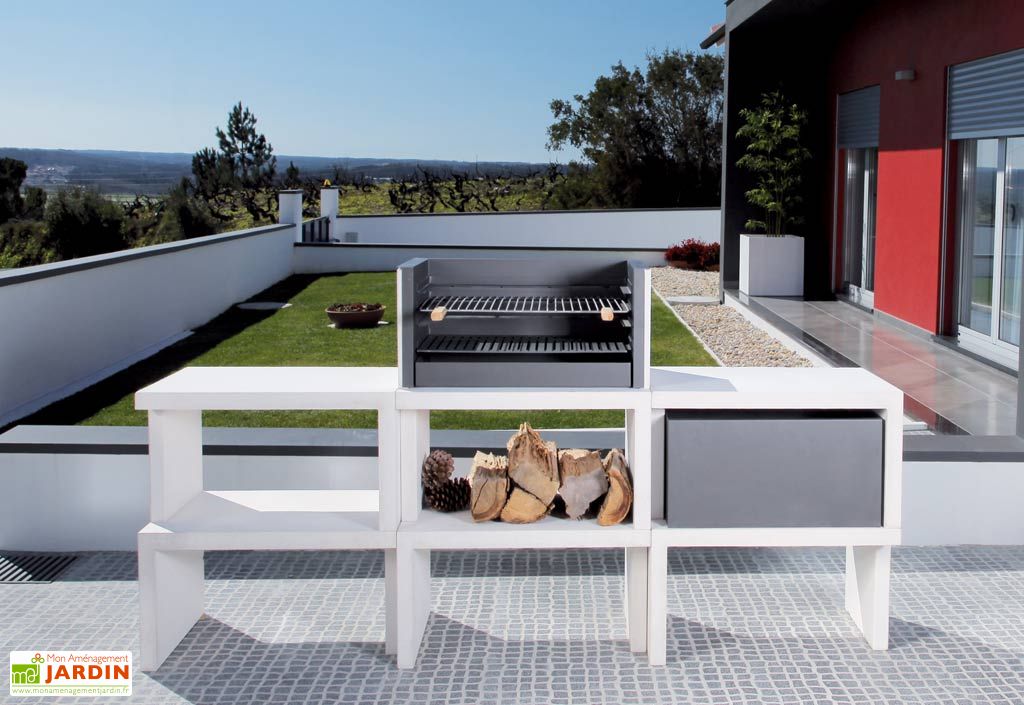 Grilles Barbecue PEBSHOP 57x40cm - Acier Chromé Pour Barbecue Béton