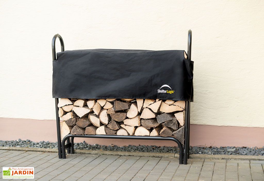 en.casa] Range-bûches Meuble de Rangement Bois de Chauffage Étagère