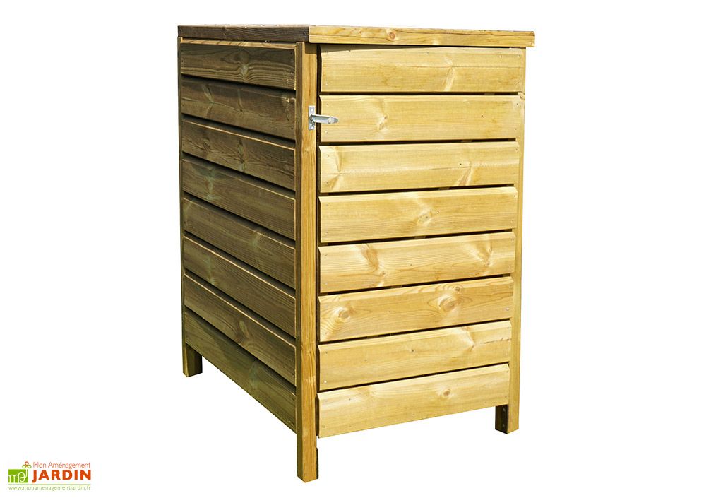 Cache-poubelle en bois de pin traité 92 x 219 x 122 cm (3 poubelles) - Weka