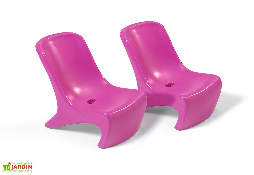 Chaise Plastique pour Enfant Rose Framboise – Lot de 2