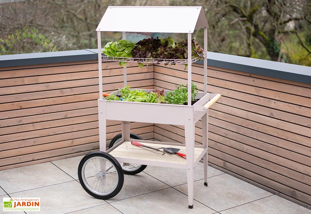 Chariot de jardinage en acier à roulettes - Swivel - Herstera Garden