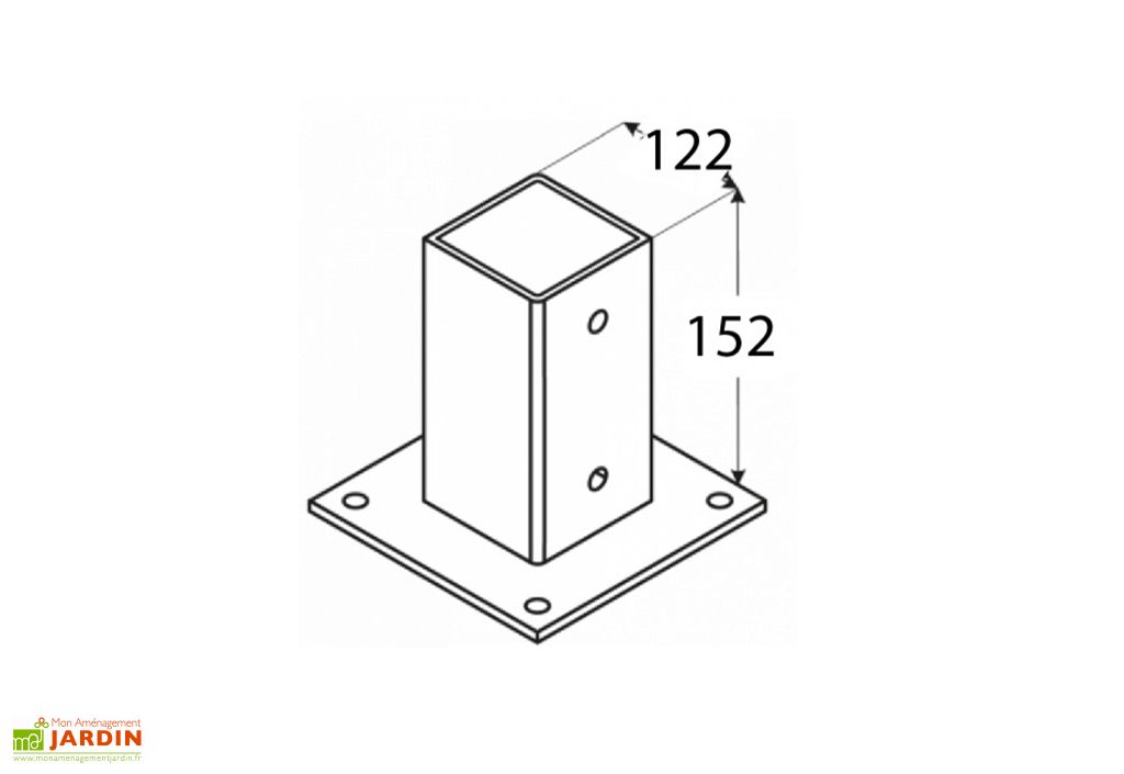Platine poteau 12x12 sales