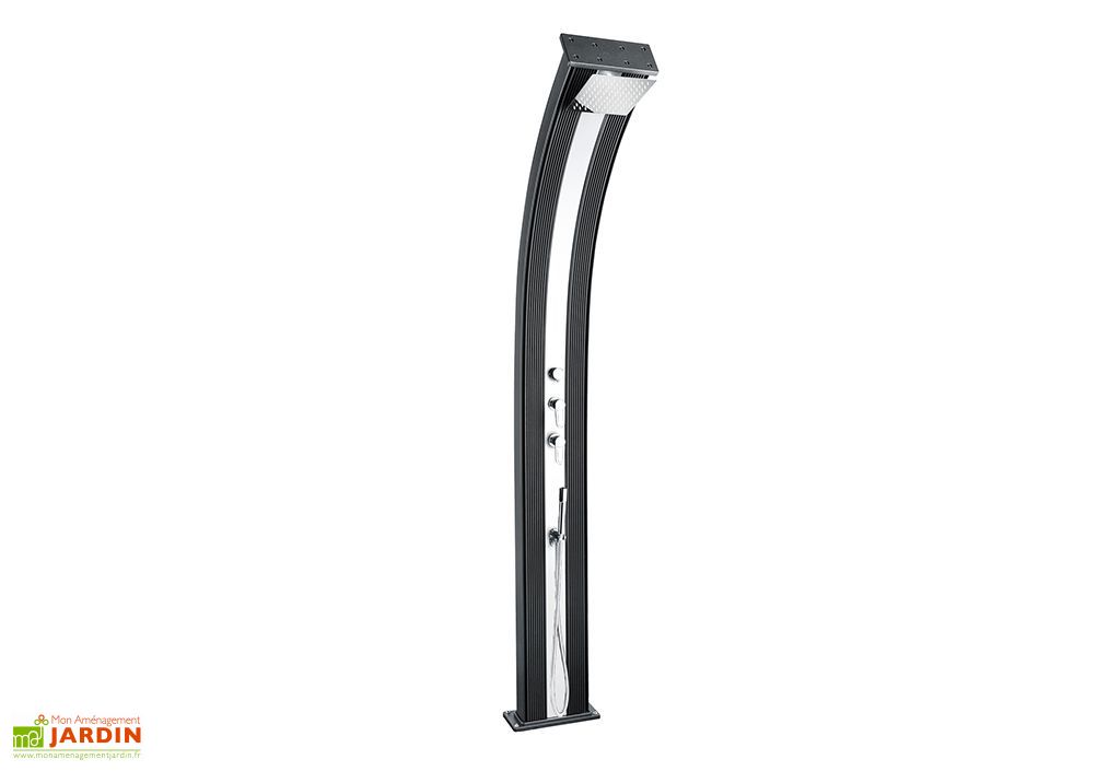 Douche Solaire de Piscine Aluminium Dada Curve Anthracite Alu Brossé