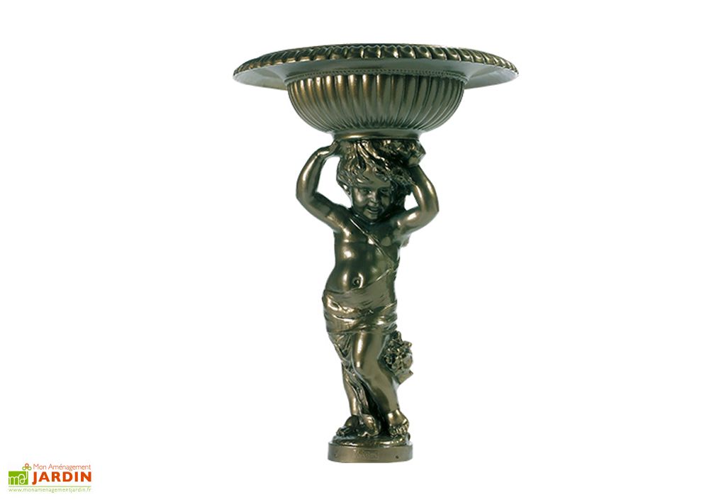 FONTAINE SUR PIED fontaine évier jardin aluminium 65cm vert style