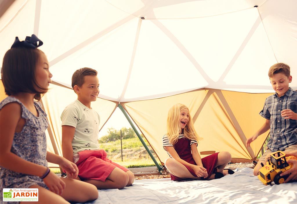 D'ombrage de Trampoline, Pare-Soleil à 6 poteaux pour Couverture D