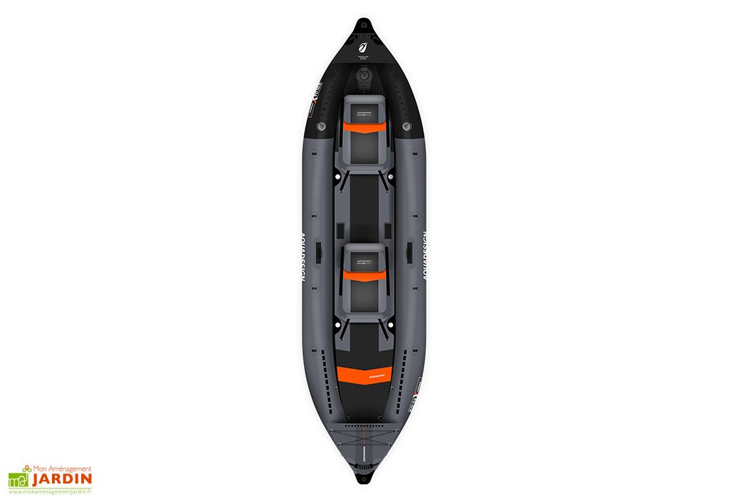Kayak Gonflable GOPLUS 2 Places – 382 Cm, Sièges Et Repose-pieds Réglables, 2 Pagaies, Dérives, Pompe, Sac De Transport, Charge 230 Kg