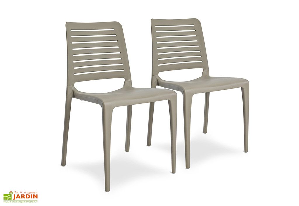 Zons lot de 2 chaises jardin exterieur En PP Empilable 48x48x81cm BLEU 