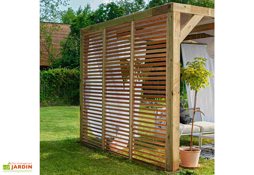 Panneau brisevue en bois pour pergola Henley Contemporary 3 m