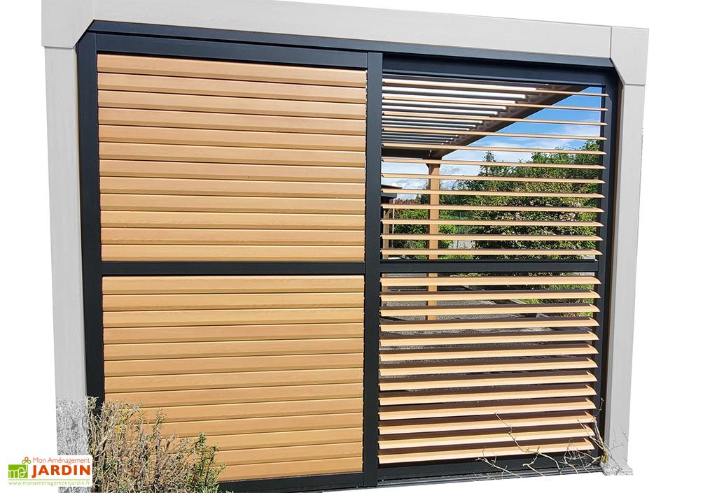 Panneaux brisevues pour pergola aluminium Green Outside 3 m effet