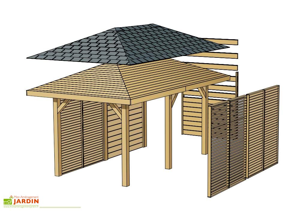 Tonnelle de jardin bois octogonale pavillon KIC35