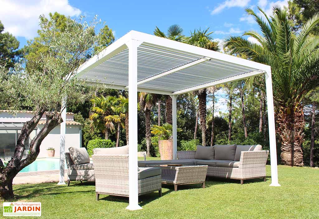 Tonnelle métal, tonnelle adossée aluminium - Mon Aménagement Jardin