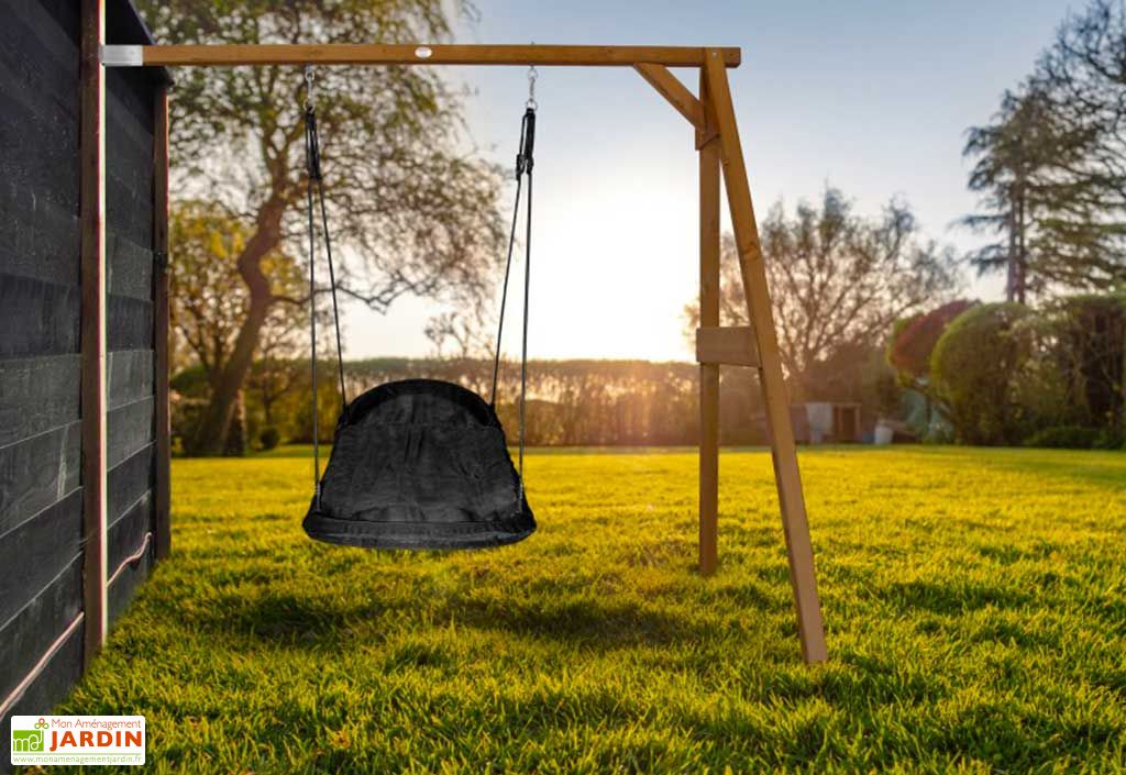 Portique en bois stable AXI balançoire nid d'oiseau sécurisée 100 cm