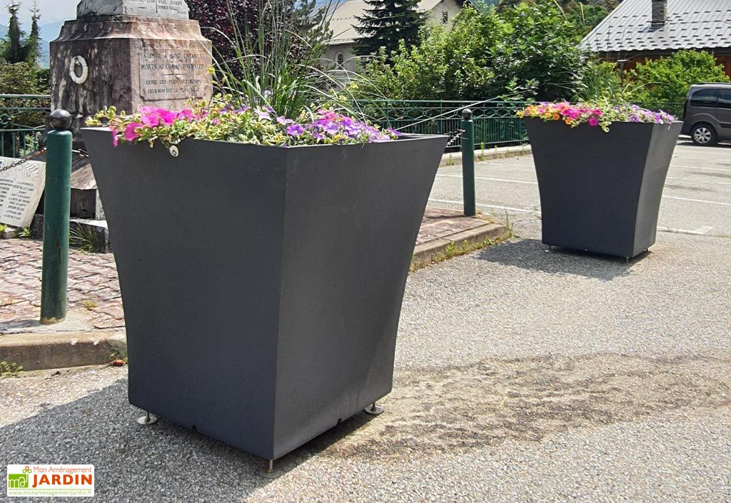 Grand Pot De Fleurs XXL 58 Cm Anthracite – Plastique Robuste Et Tendance Pour Intérieur & Extérieur