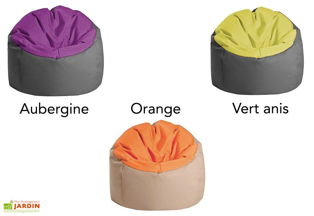 Jumbo Bag Bowie Original – Pouf Rond Déhoussable Vert Anis, 70x70 Cm, Waterproof, Intérieur/extérieur