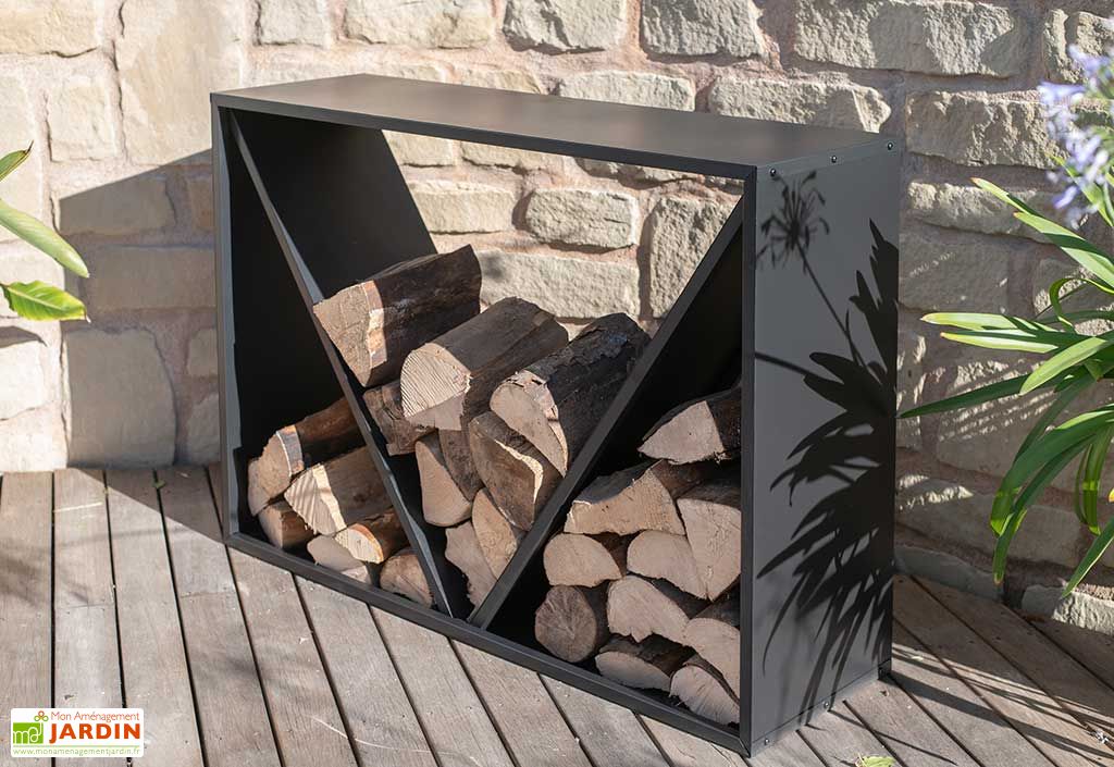 Range-Bûches Extérieur en Acier 114 x 35 x 80 cm Westmann