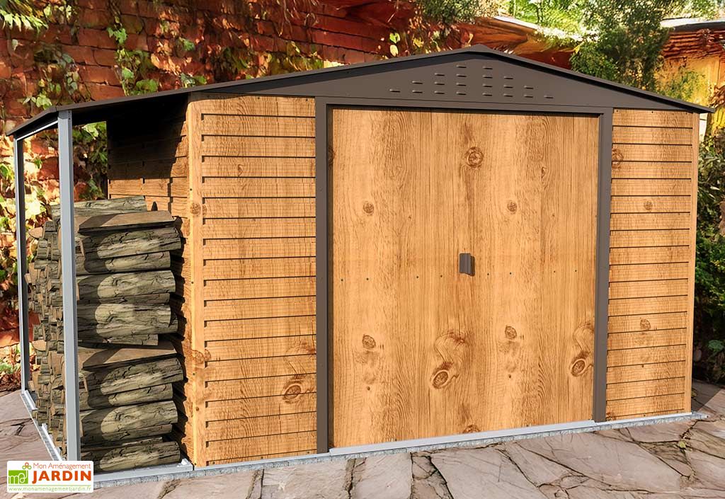 Abri De Jardin En M tal Effet Bois Avec Auvent Duramax Alpine 8 3 M abri-de-jardin-en-m-tal-effet-bois-avec-auvent-duramax-alpine-8-3-m