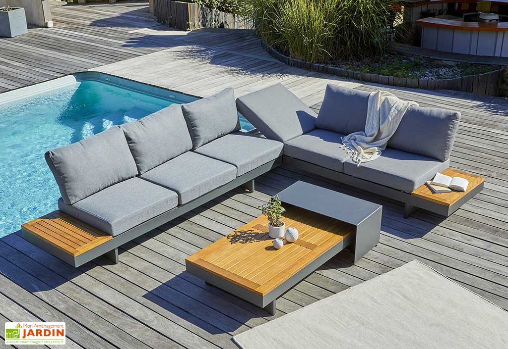 Canapé De Jardin 6 Places Tectake Comosa - Ensemble Salon Avec Coussins, Couleur Brun