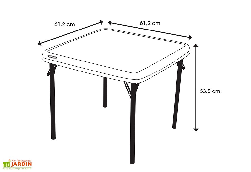 Table pour enfant pliable en acier et PEHD 61 x 61 cm - Lifetime