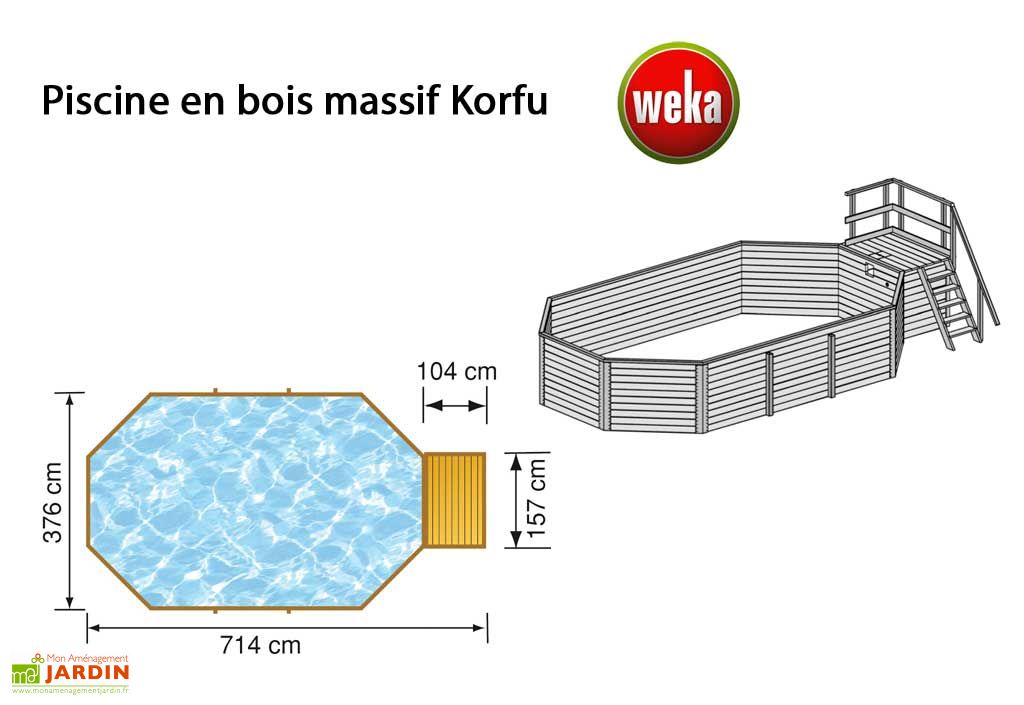 Piscine Bois Hors-Sol Korsika + Kit 11,4 m3 D3,97 - Weka