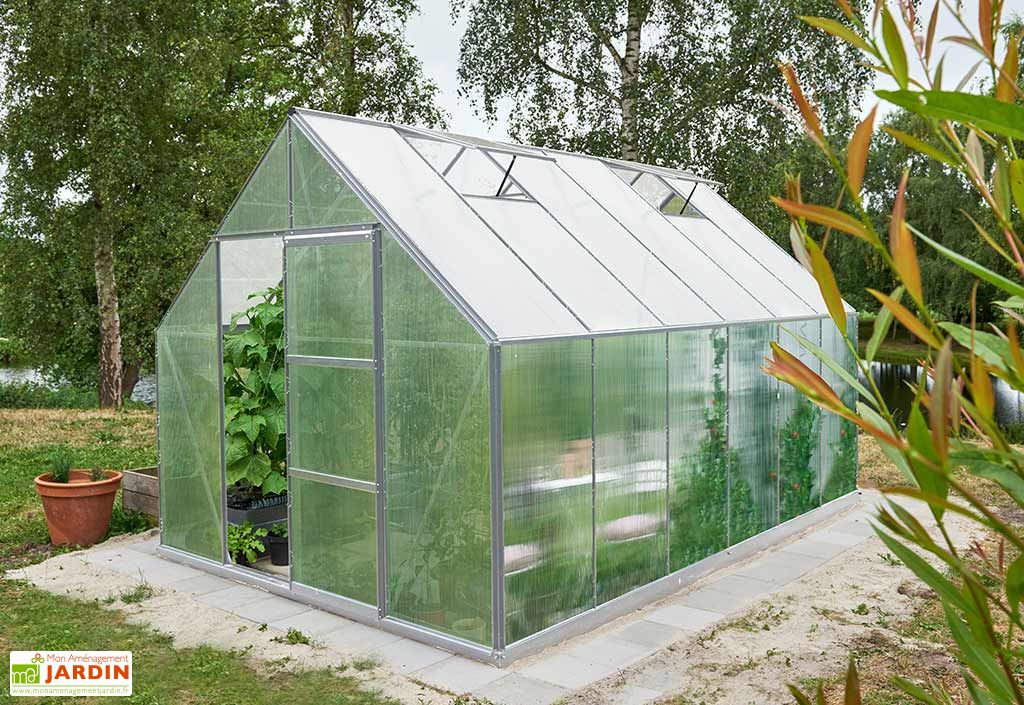 Serre de Jardin en Aluminium et Polycarbonate Octave 9 m²  Serre jardin,  Serre de jardin polycarbonate, Maison verte