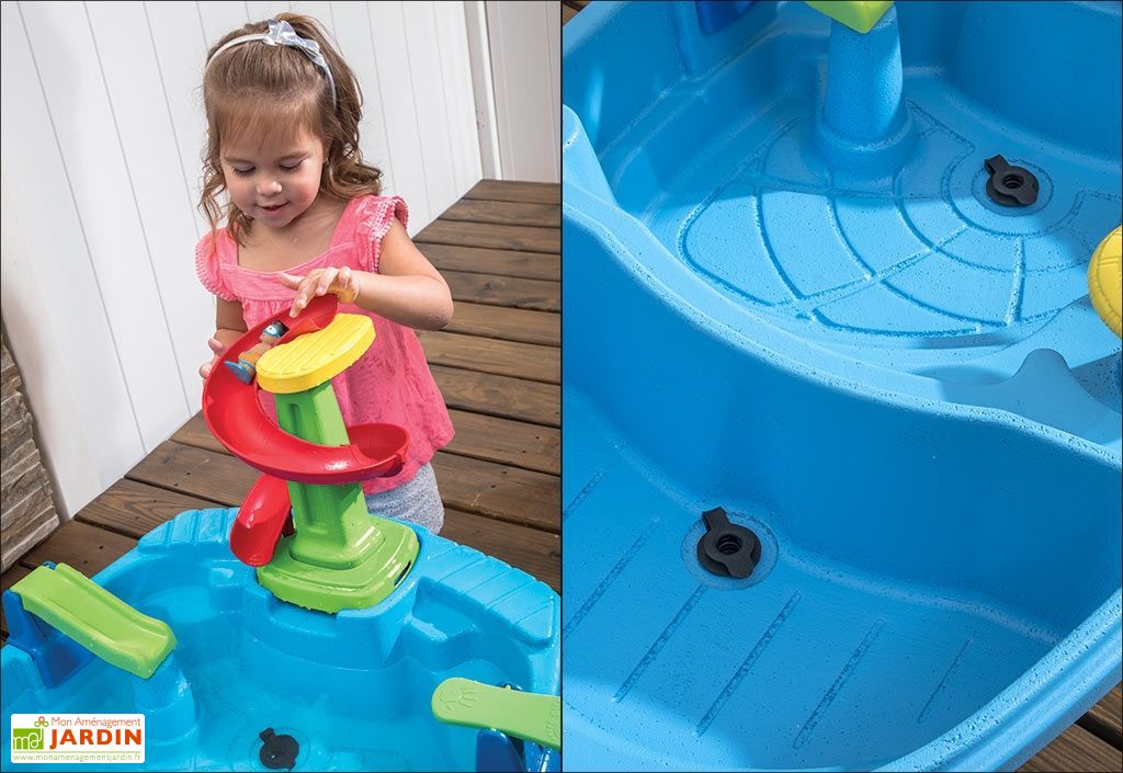 TOJA - Table De Jeu Aquatique Et Sable Avec Cascade - 24 Accessoires (pelle, Seau, Moules Animaux) - Dès 3 Ans - Jardin Et Balcon