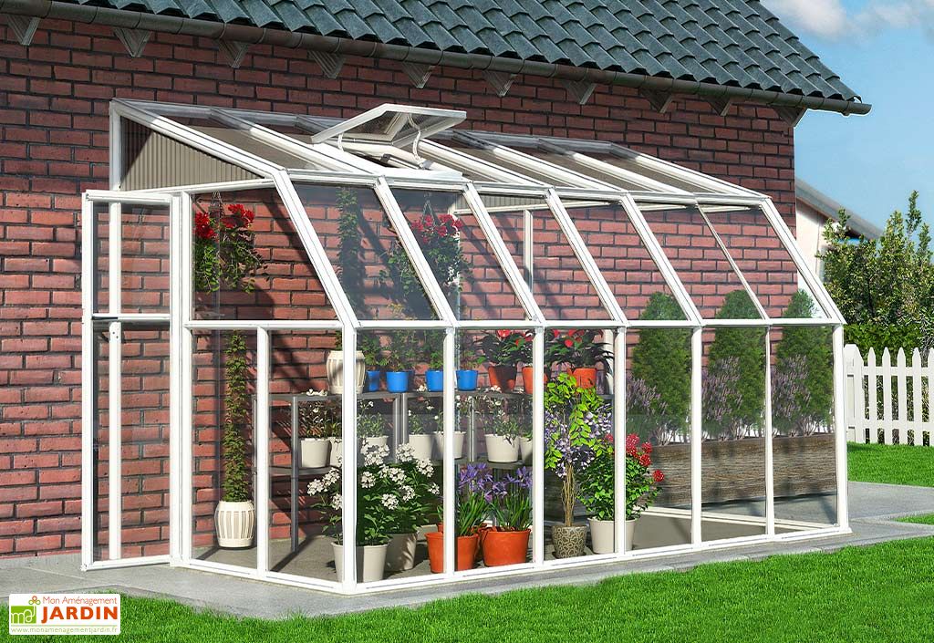 Véranda PVC en kit polycarbonate et verre - Sunroom 2 x 3,86 m - Canopia