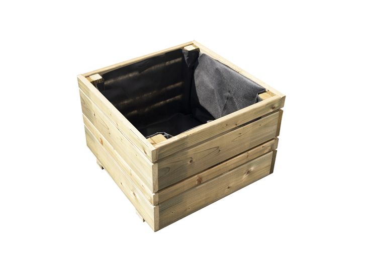 Bac à fleurs carré en bois traité Oslo - 38 litres