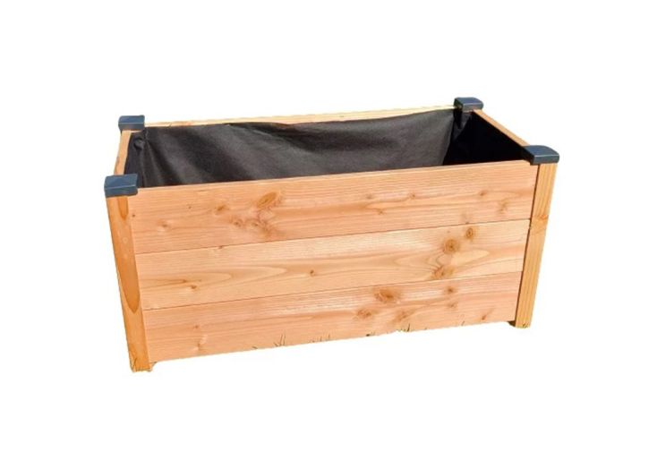 Jardinière rectangulaire en bois Douglas non traité - Premium