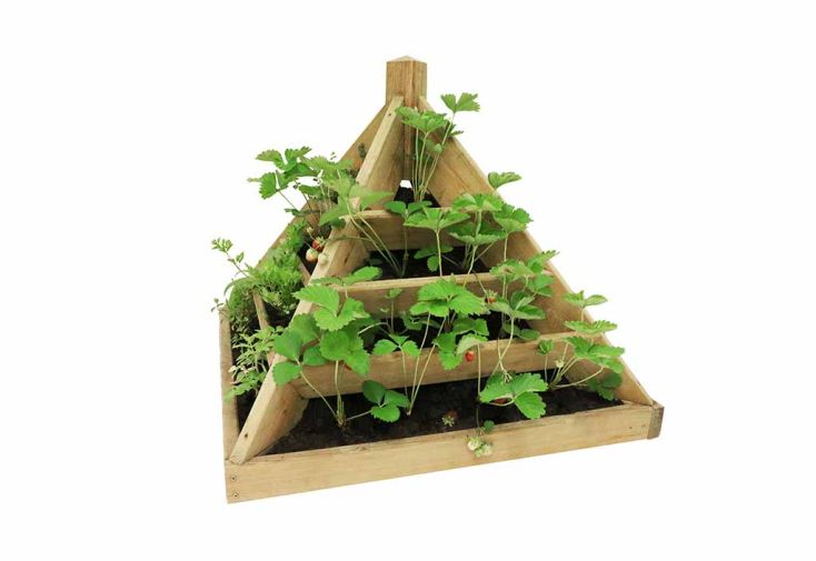 Bac à fleurs en bois de pin traité jardinière pyramide 80 x 76 cm