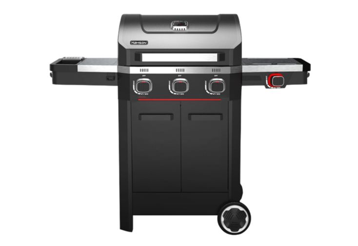 Barbecue au gaz en inox Mercury 3T noir mat – 138 x 61 x 112 cm