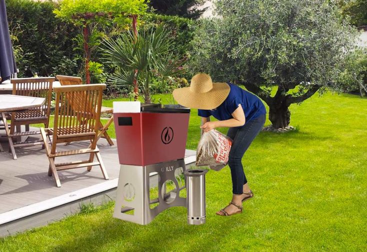 Barbecue Plancha à Granulés de Bois Grilly Rouge