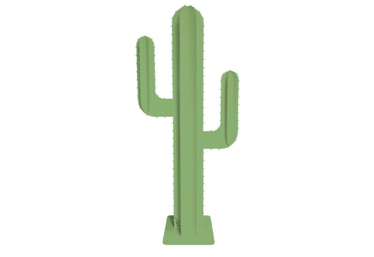 Décoration cactus 6 feuilles en aluminium - 1,70 m