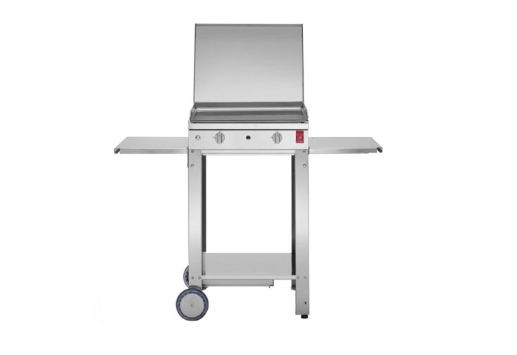 Plancha à gaz en inox Chef 55 (53 x 40 cm) + chariot et housse