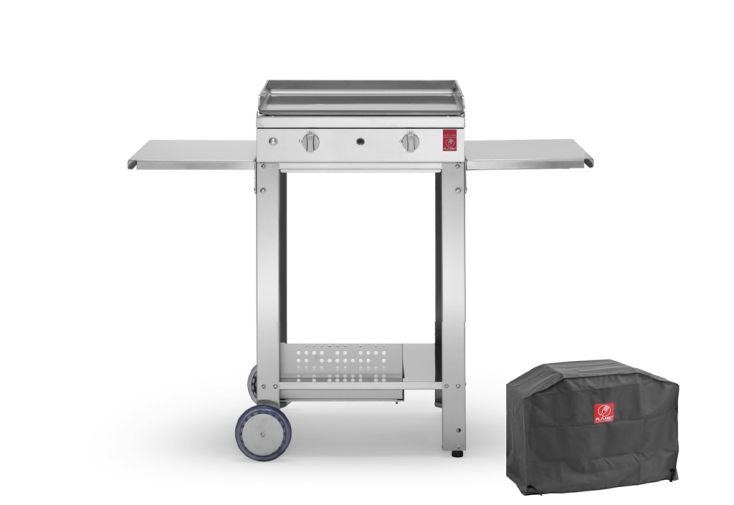 Plancha Gaz Inox CHEF 55 XL + Chariot Ouvert (Pack Complet)