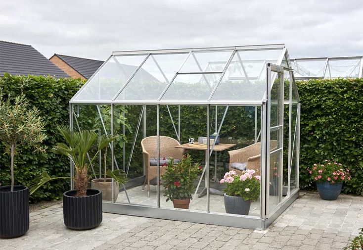 Serre de jardin en aluminium et verre trempé Popular 86 - 5 m²