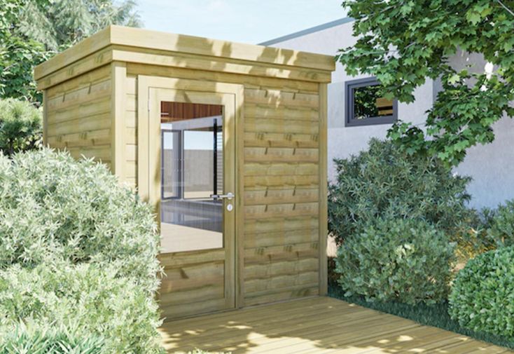 Abri de jardin en bois de pin traité et toiture bac acier – 6,7 m²