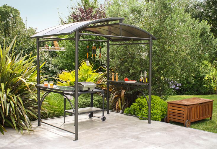 Abri pour barbecue en aluminium et polycarbonate 150 x 240 cm