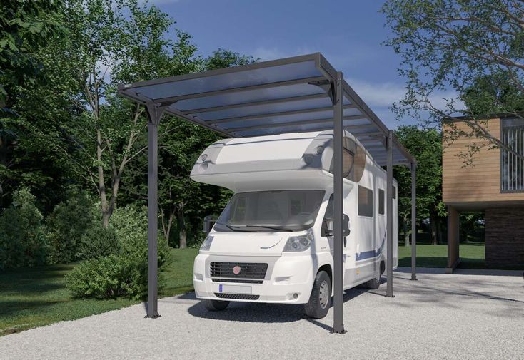 Carport pour camping-car en aluminium et polycarbonate Hegoa - 25 m²