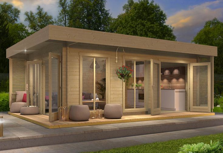 Abri de jardin en bois d’épicéa brut 21,6 m² - Dominica