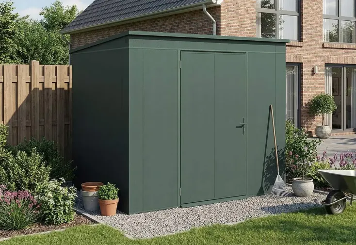 Abri de jardin métal galvanisé 4,2 m² - Gary T5 vert