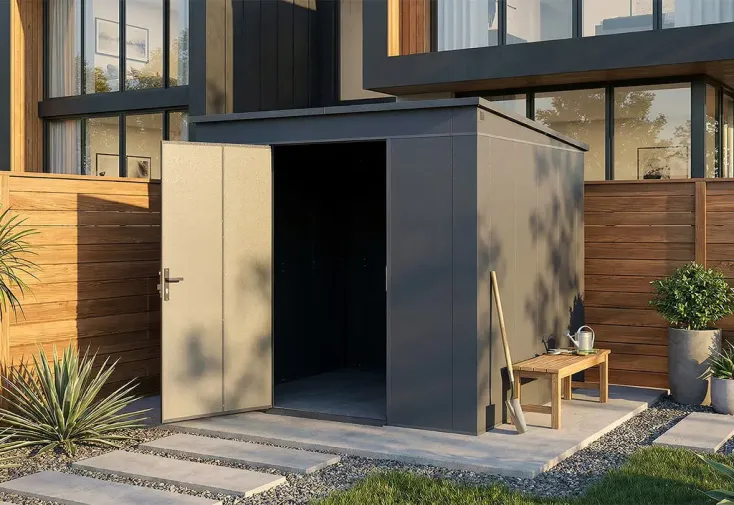 Abri de jardin métal galvanisé 5,4 m² - Gary T6 gris anthracite
