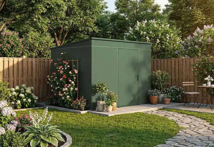 Abri de jardin métal galvanisé 8,2 m² - Gary T9 vert