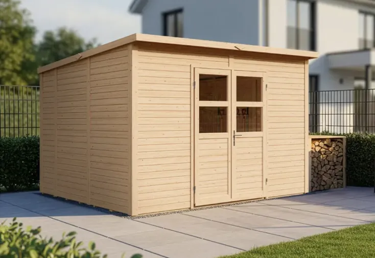Abri de jardin bois 10 m² monopente 19 mm - Baltrum 337 x 289 cm