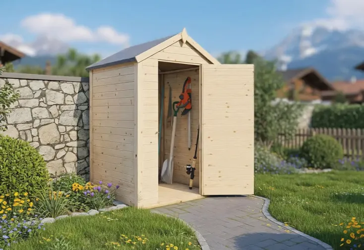 Abri de jardin bois 1,5 m² 14 mm - Mini 126 x 120 cm