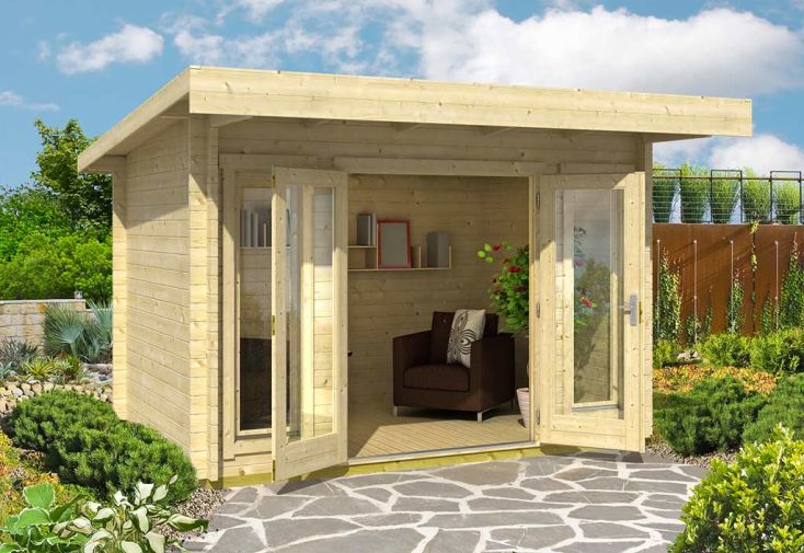 Bungalow en Bois Brisbane Mini 44 mm – 240 x 330 cm