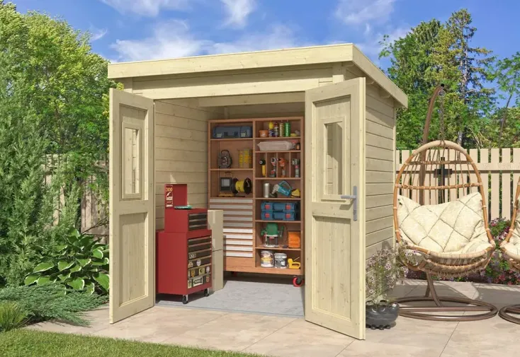 Abri de jardin en bois 4 m² monopente 19 mm - Zuri 1
