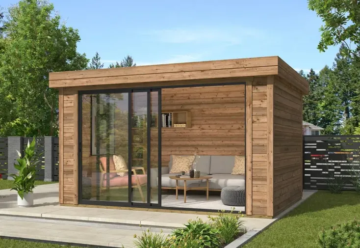 Abri de jardin en bois toit plat 10 m² - Scala 2