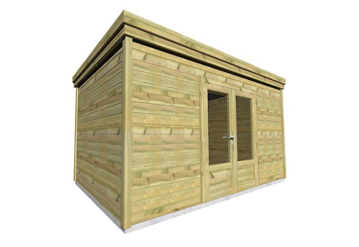 Abri de jardin en bois de pin traité et toiture bac acier – 10,5 m²