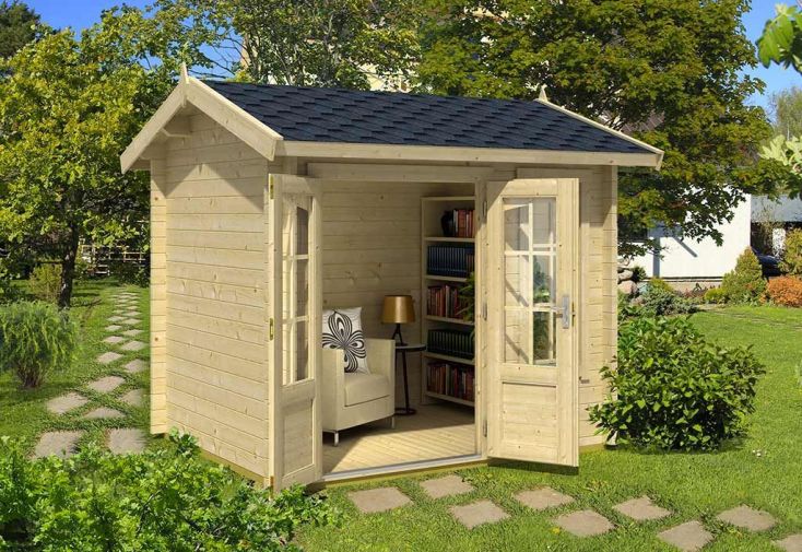 Cabane de jardin en bois Maja avec abri 320 + 320 x 240 x 228 cm